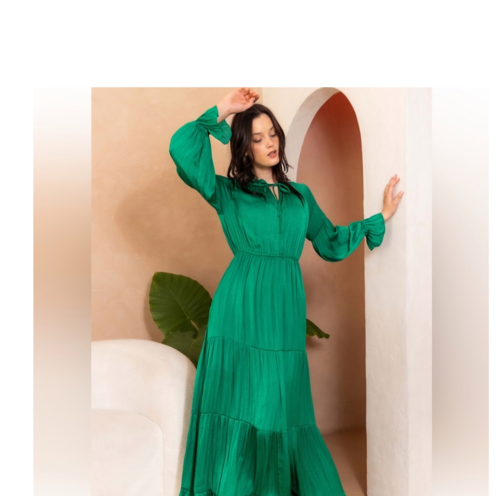 Chigant Elegant Green Maxi Dress